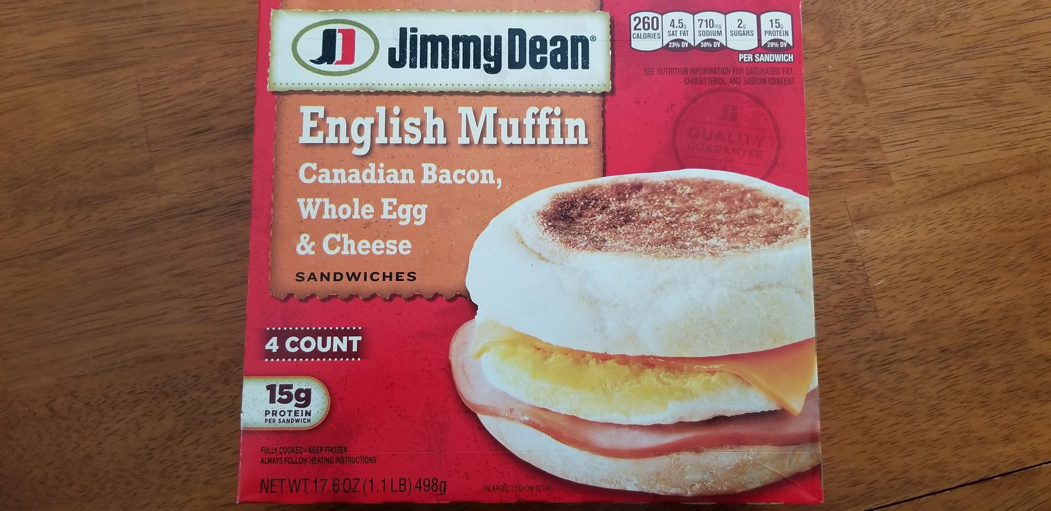 Jimmy Dean English Muffin with Canadian Bacon, Whole Egg & Cheese