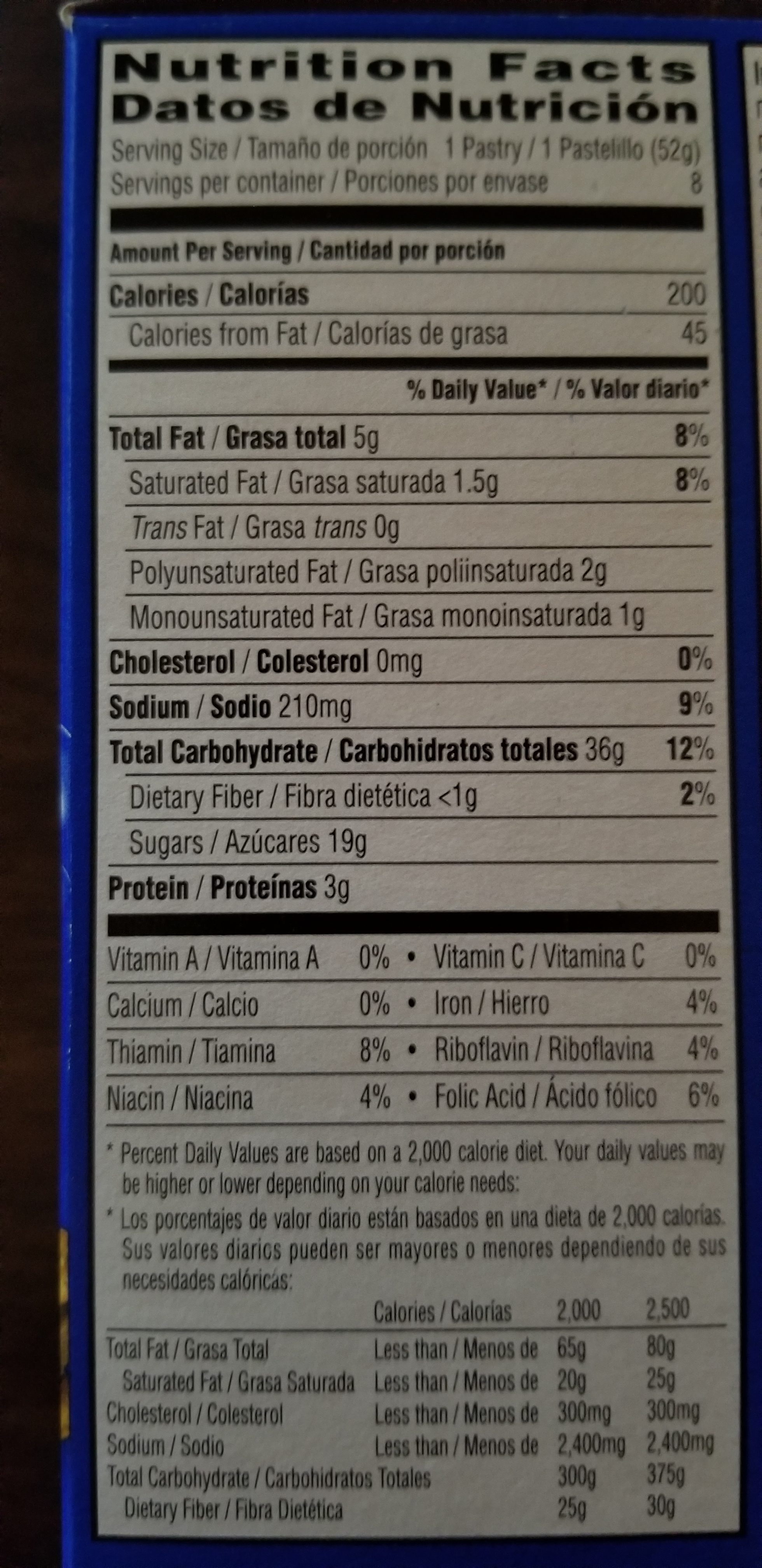 S'mores Pop-Tarts Nutritional Information