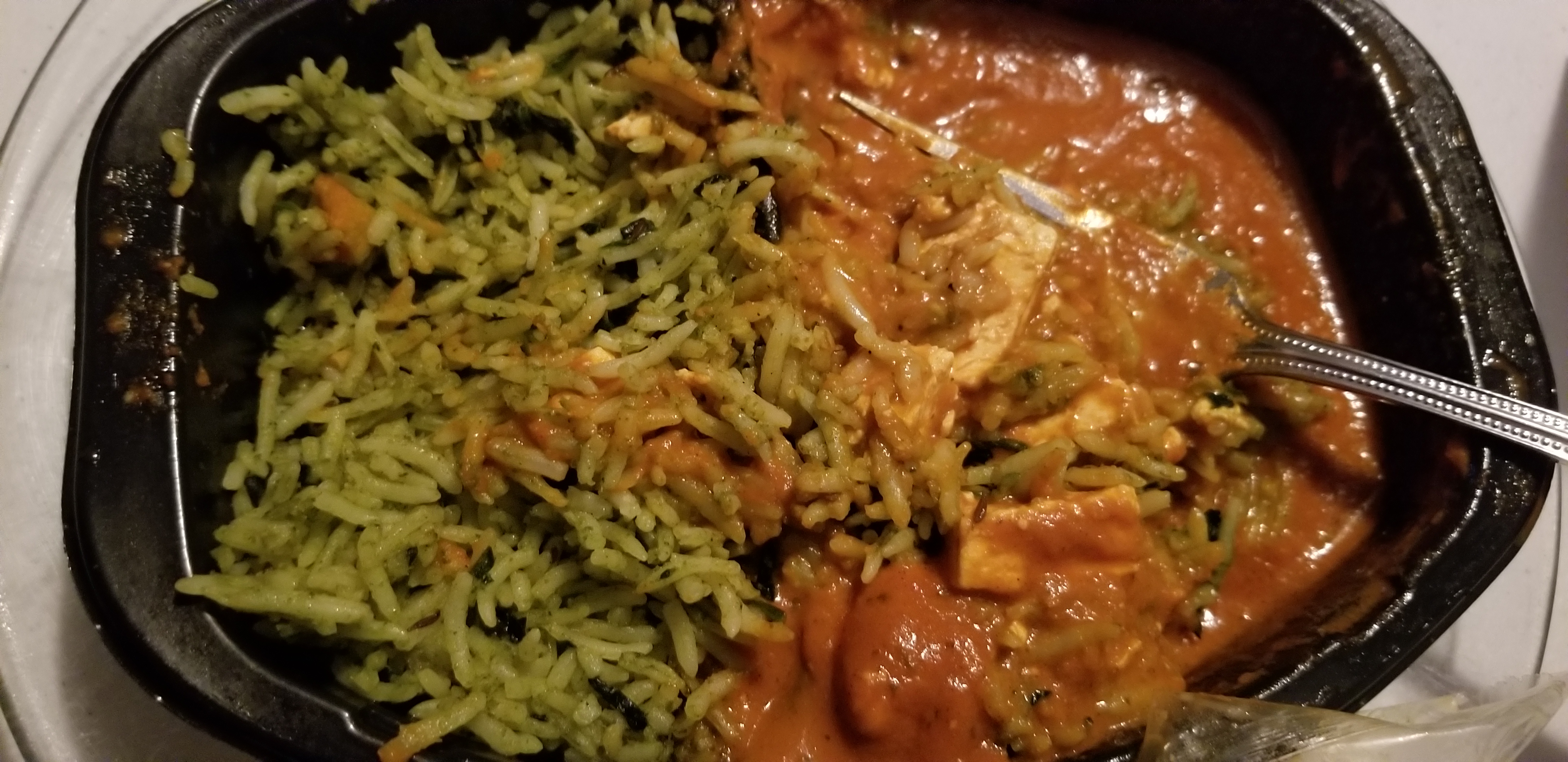 Trader Joe's Tikka Masala with Spinach Basmati Rice Cooked