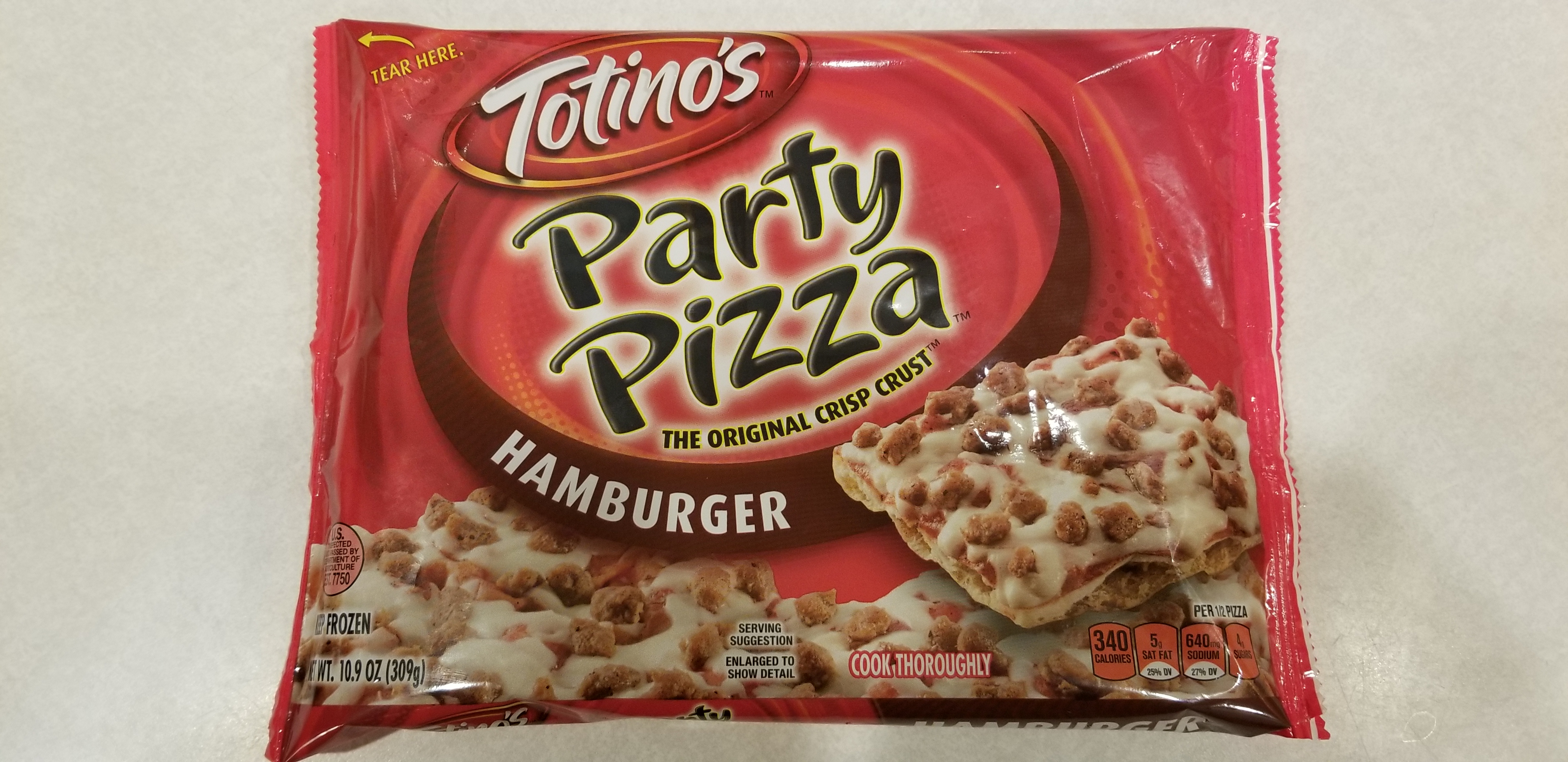 Totino's Party Pizza Hamburger Square Packaging