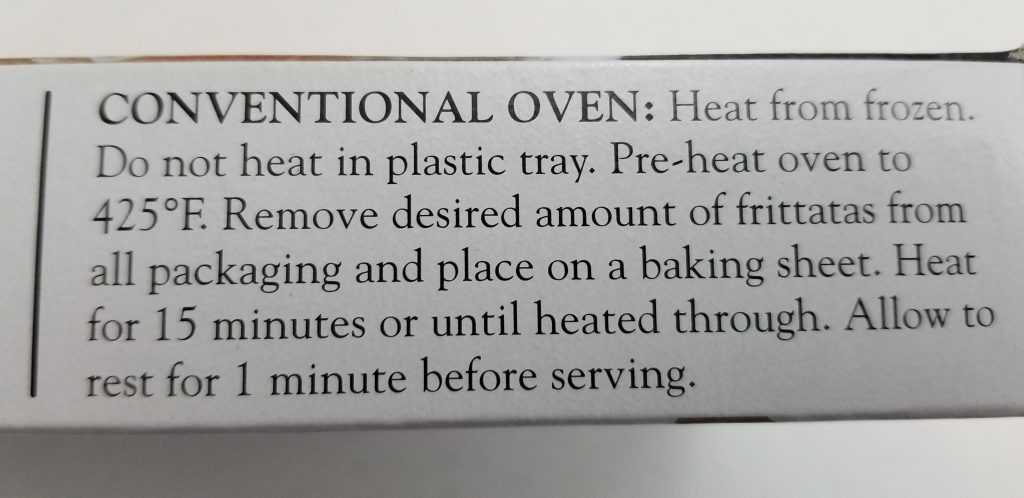 Trader Joe's Egg Frittata Oven Cooking Instructions