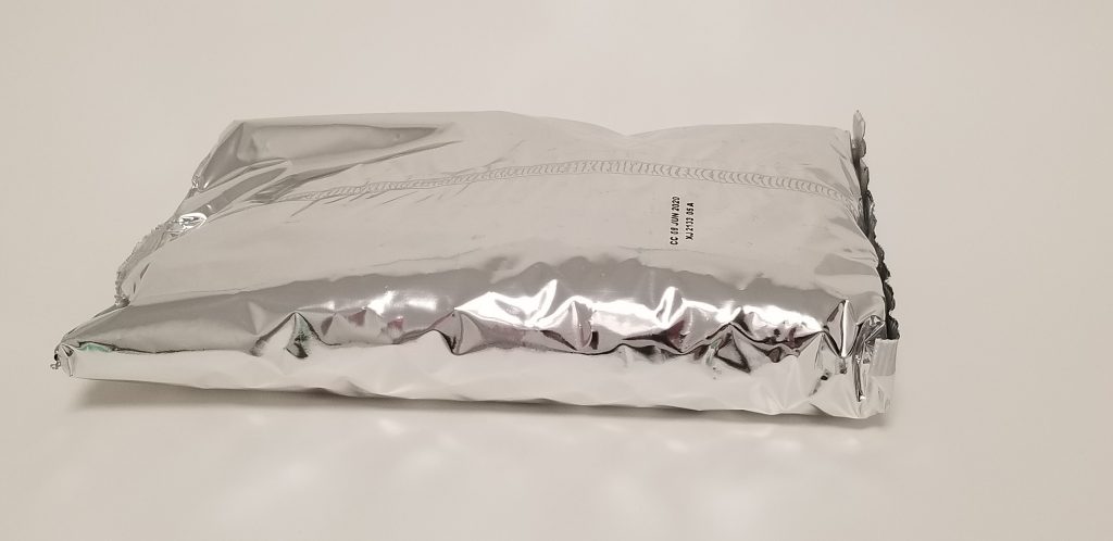 aluminum foil cereal bag without much air in it