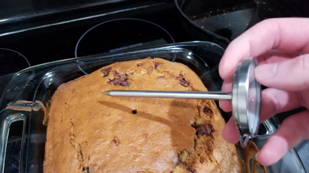 loaf of chocolate chip banana bread