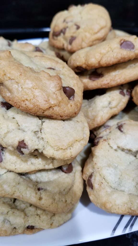 chocolate chip cookie up close shot