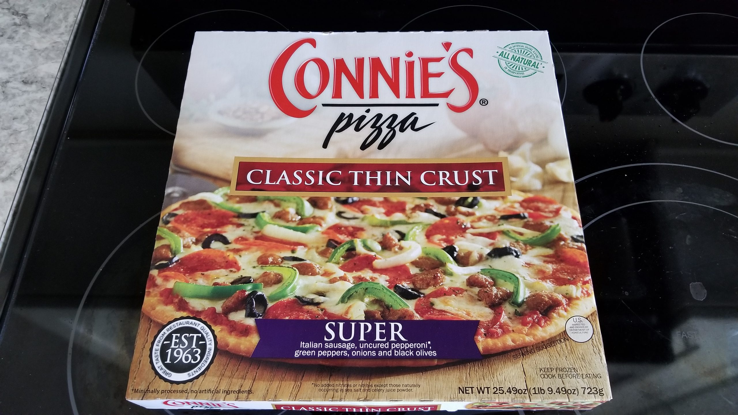Connie's classic thin-crust pizza