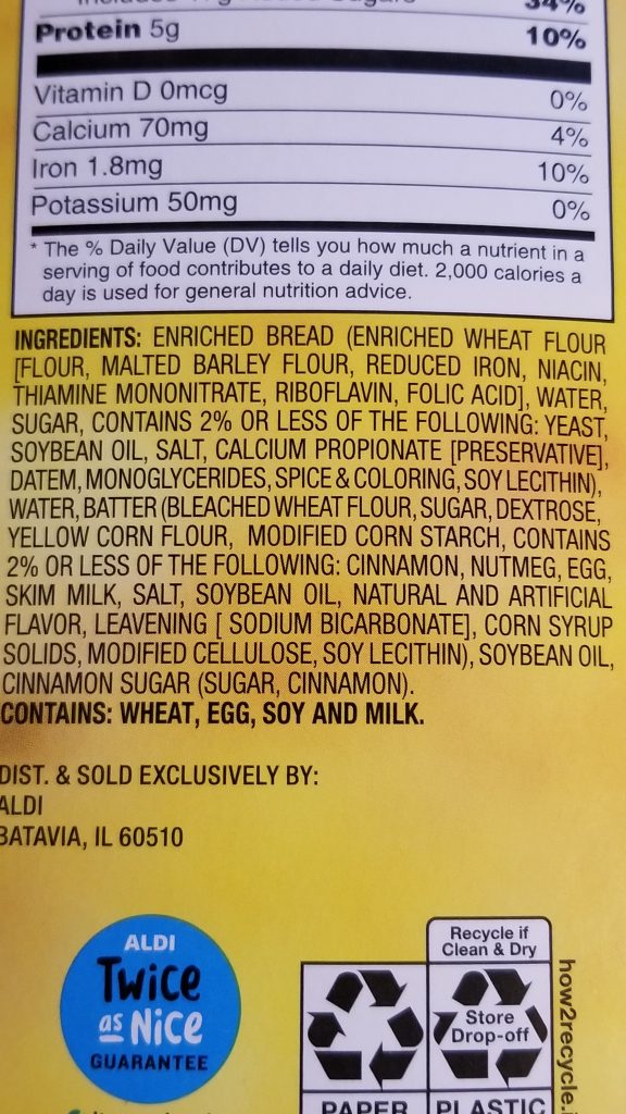 french toast stick ingredients