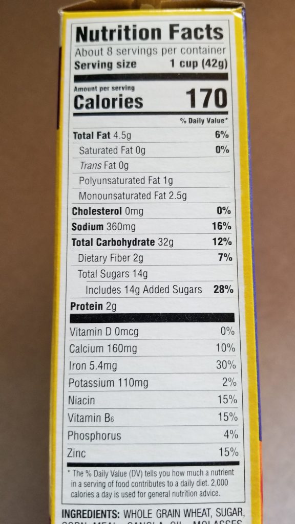 Honey Grahams Nutrition Facts