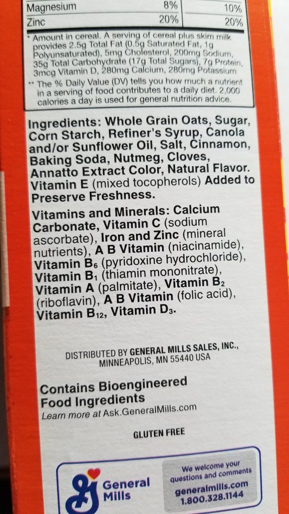 cheerios ingredients