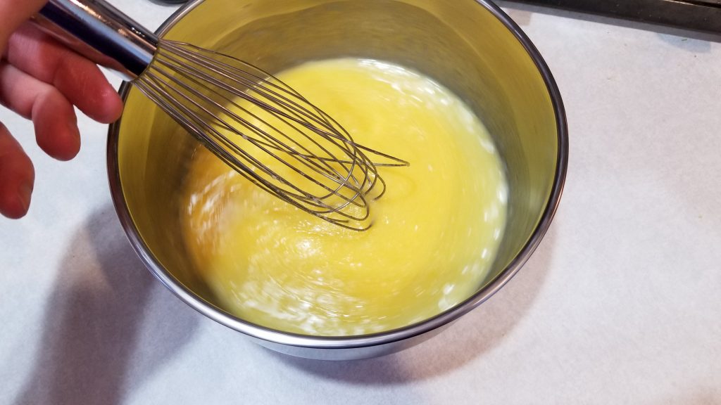mixing butter and eggs