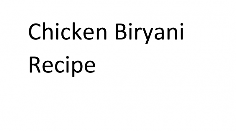 chicken biryani recipe