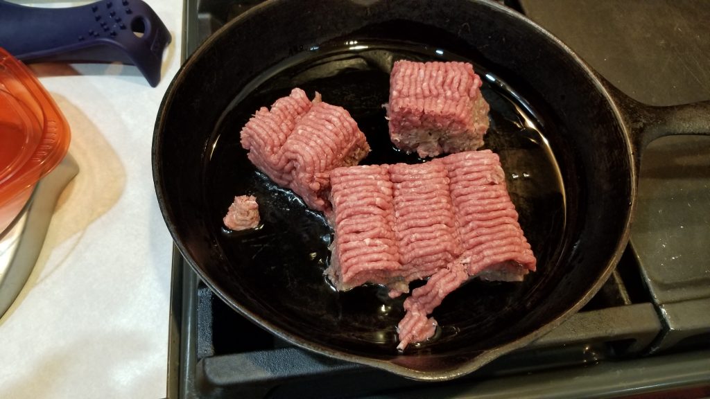 meat in skillet