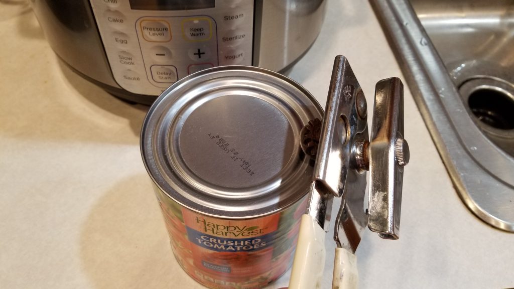 can opener and a can