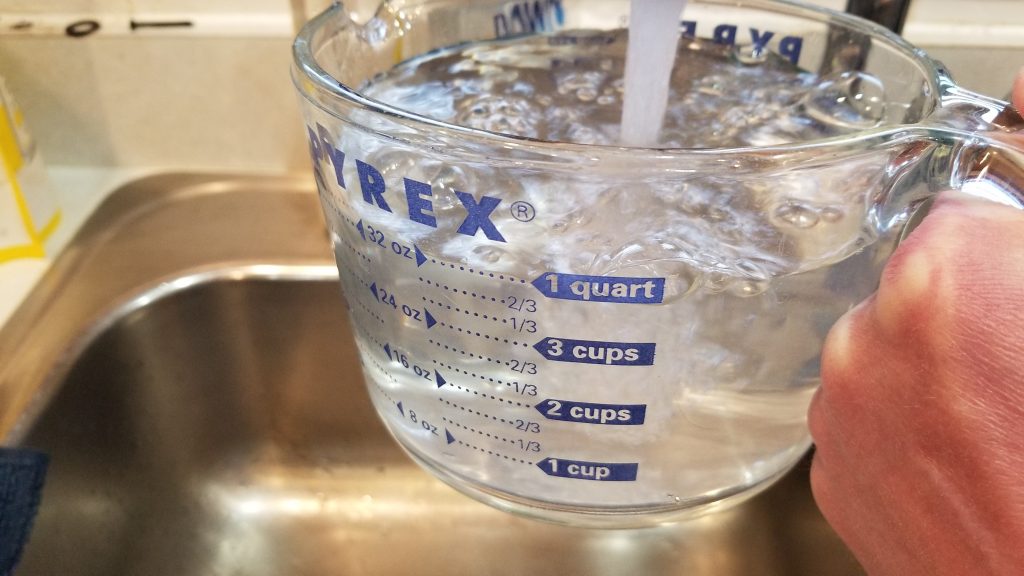 Pyrex measuring cup that we'll be using in the chicken salad recipe