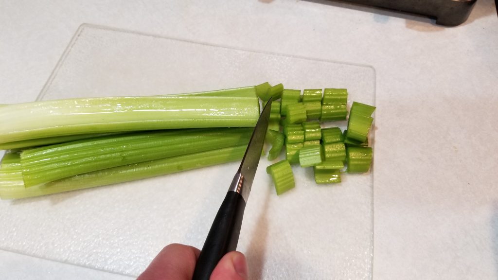 cutting celery