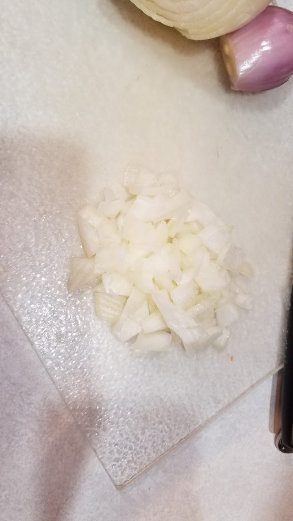 chopped onion for fried rice recipe