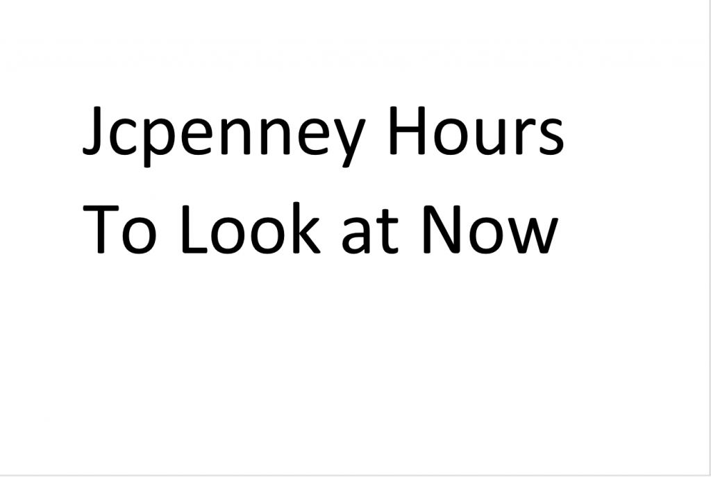 Jcpenney hours