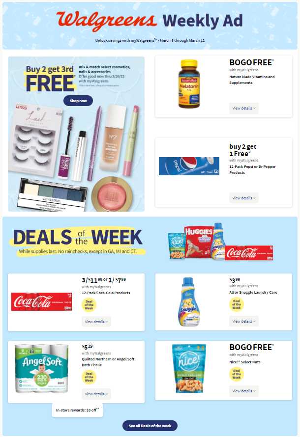 Walgreens Ad For 3.6-3.12.2022