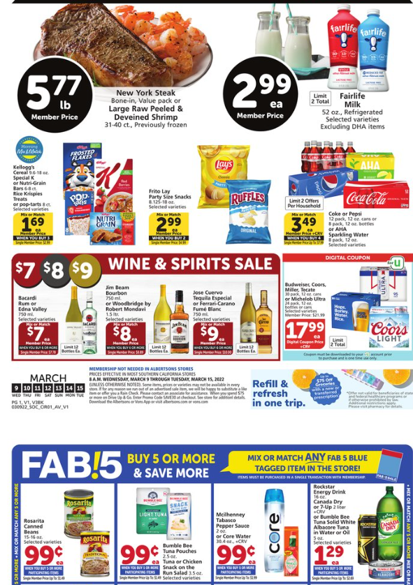 Vons Ad for 3.9-3.15.2022