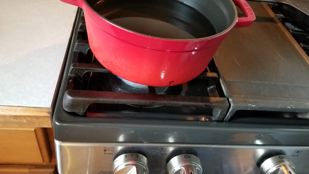 pot of water on the stove