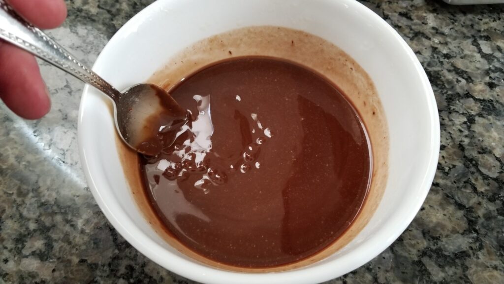 mixing chocolate and butter