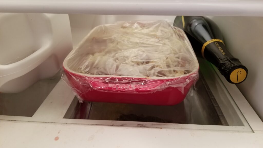 manicotti recipe in the fridge