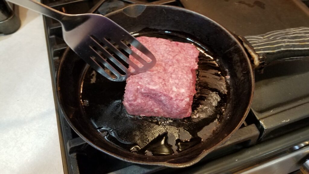 meat in pan
