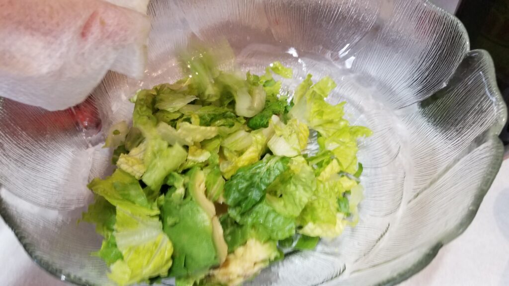 lettuce and avocado in a bowl