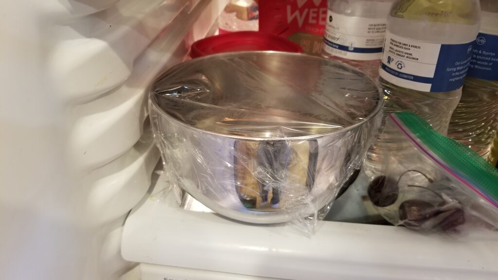 bowl in fridge