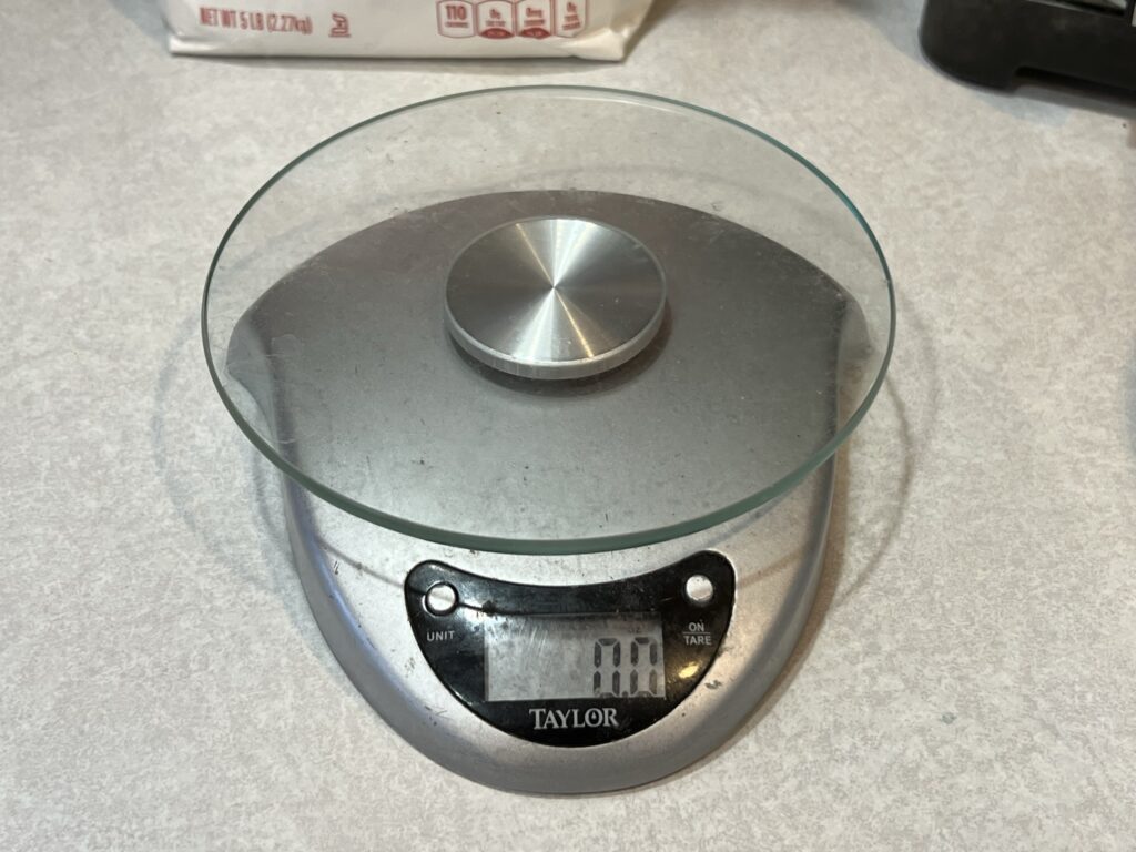 kitchen scale for making apple pie recipe