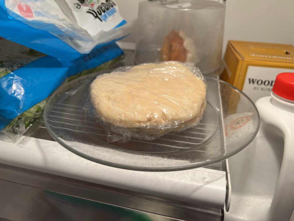 pie dough in oven