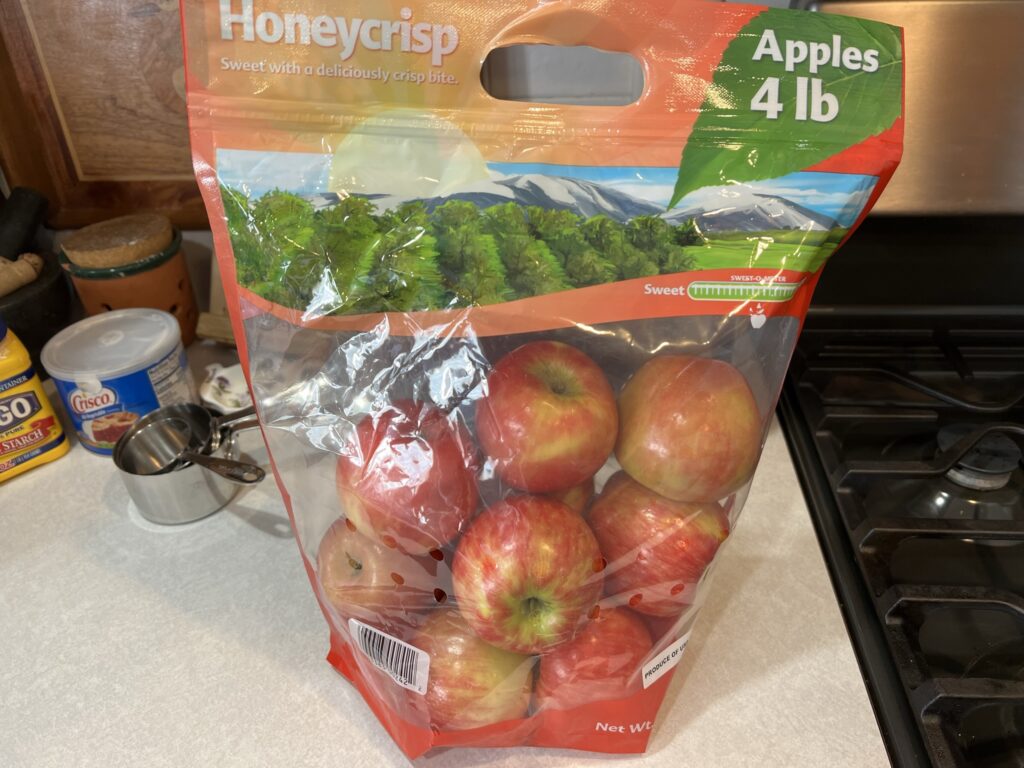 bag of apples for apple pie recipe