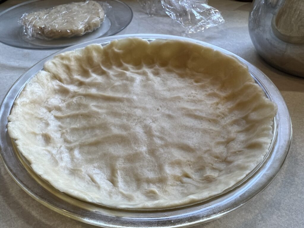 pie plate prepped