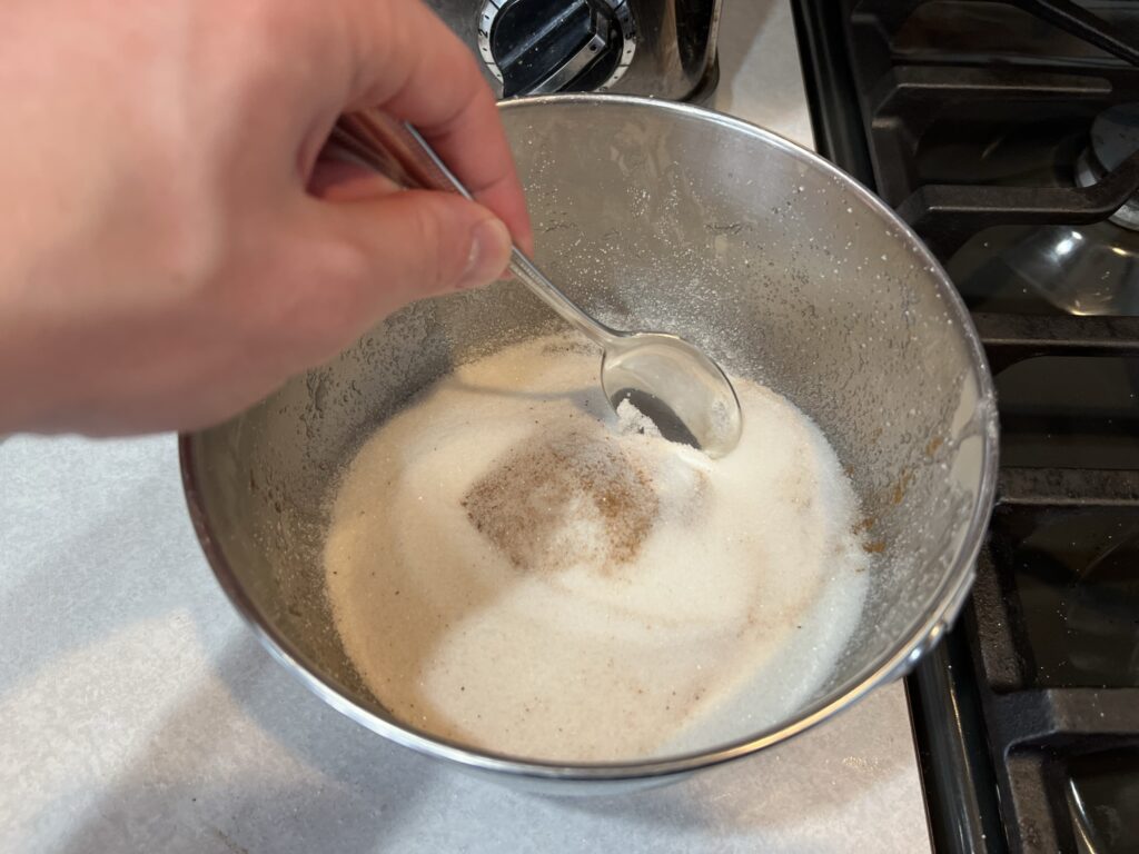 mixing pie filling